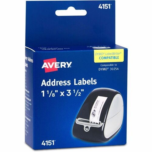 Avery® AVE4151 Multipurpose Label - Permanent Adhesive - "3.50" Width X 1.13" Length - 120 / Roll - Rectangle - Thermal Transfer - Clear - 120 / Box