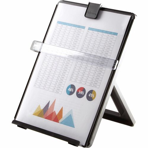 Fellowes FEL21106 Non-Magnetic Copyholder - Letter, Black - 11.3" Height X 10.1" Width X 7.4" Depth - Black - Plastic
