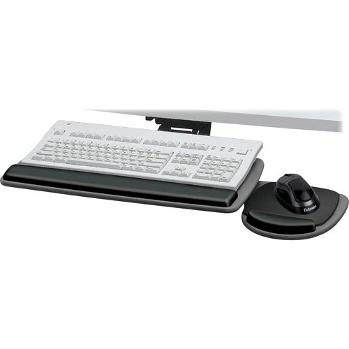 Fellowes FEL93841 Standard Keyboard Tray - 4.5" Height X 30.5" Width X 20" Depth - Black, Graphite Gray