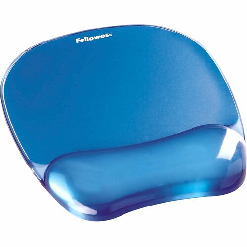 Fellowes FEL91141 Gel Mousepad/Wrist Rest - Crystals, Blue - 9.2" X 7.9" X 0.8" Dimension - Blue - Gel Base, Rubber, Polyurethane - Stain Resistant