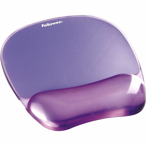 Fellowes FEL91441 Gel Crystals Mousepad/Wrist Rest - Purple - 9.2" X 7.9" X 0.8" Dimension - Purple - Rubber Base, Gel, Polyurethane - Stain Resistant