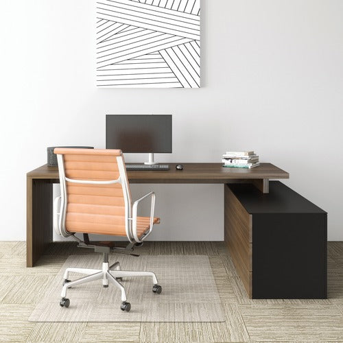 Deflecto DEFCM11442F Economat Chair Mat - Carpeted Floor - 60" Length X 46" Width - Vinyl - Clear
