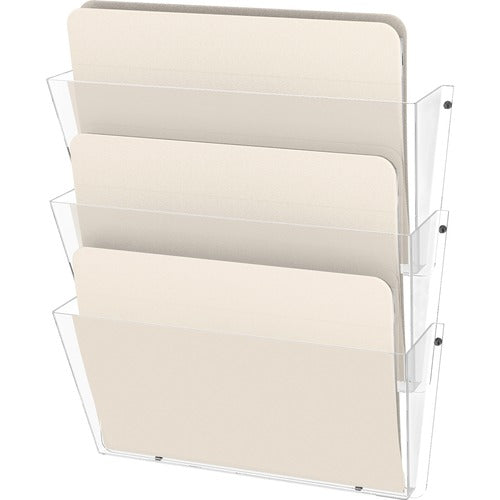 Deflecto DEF63601RT Docupocket Letter Size Wall Pockets - 3 Pocket(S) - Wall Mountable - Clear - Plastic - 3 / Pack