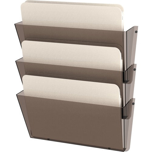 Deflecto DEF63602RT Docupocket Letter Size Wall Pockets - 3 Pocket(S) - Wall Mountable - Smoke - Plastic - 3 / Pack