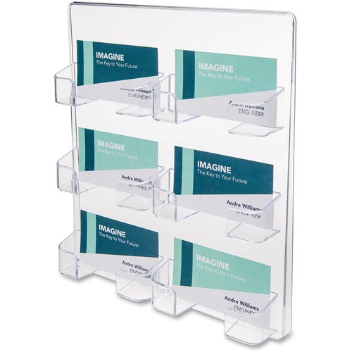 Deflecto DEF70601 Wall Mount Business Card Holder - Acrylic - 1 Each - Clear