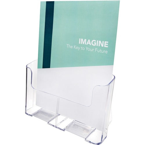 Deflecto DEF77001 Magazine Size Rigid Literature Rack - 1 Pocket(S) - 10.8" Height X 9.3" Width X 3.8" Depth - Desktop, Wall Mountable - Clear - Plastic - 1Each