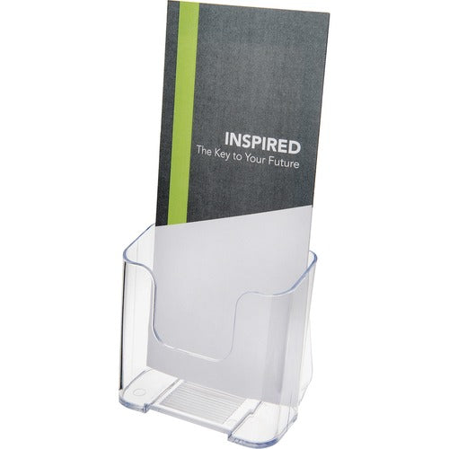 Deflecto DEF77501 Leaflet Size Rigid Literature Rack - 1 Pocket(S) - 7.8" Height X 4.4" Width X 3.3" Depth - Desktop, Wall Mountable - Clear - Plastic - 1Each