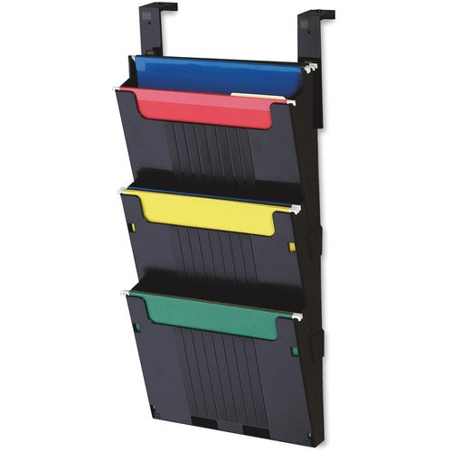 Deflecto DEFOPS104 Letter Hanging File System - 3 Pocket(S) - 25" Height X 12.6" Width X 3.9" Depth - Wall Mountable - Black