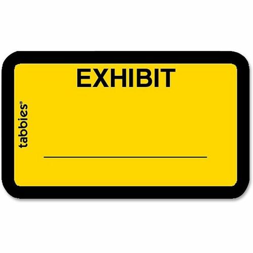 Tabbies TAB58090 Color-Coded Exhibit Labels - 1.62" Width X 1" Length - Yellow - 252 / Pack