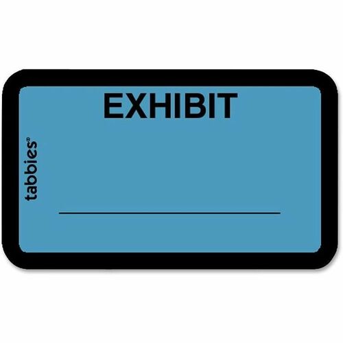 Tabbies TAB58091 Color-Coded Exhibit Labels - 1.62" Width X 1" Length - Blue - 252 / Pack