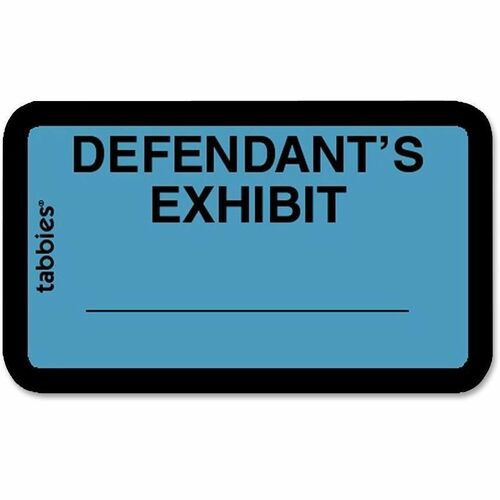 Tabbies TAB58093 Defendant'S Exhibit Legal File Labels - 1.62" Width X 1" Length - Blue - 252 / Pack