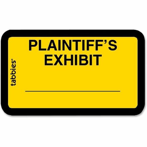 Tabbies TAB58094 Plaintiff'S Exhibit Legal File Labels - 1.62" Width X 1" Length - Yellow - 252 / Pack