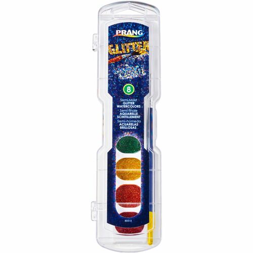Prang DIX80515 Prang Semi-Moist Washable Glitter Watercolor - 0.11 Fl Oz - 8 / Set - Assorted