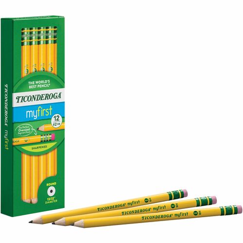 Ticonderoga DIX33312 My First Pre-Sharpened No. 2 Pencils with Erasers