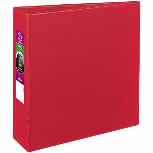 Avery® AVE27204 Durable Reference Binder - 3" Binder Capacity - Letter - 8 1/2" X 11" Sheet Size - 460 Sheet Capacity - 3 X Round Ring Fastener(S) - 4 Internal Pocket(S) - Red - Recycled - 1 Each