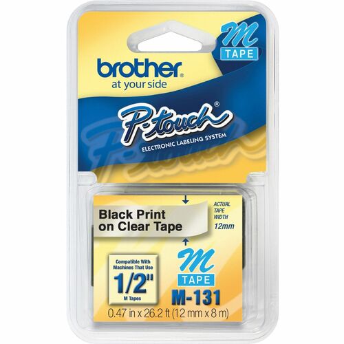 P-touch BRTM131 System 1/2" Black on Clear M Tape