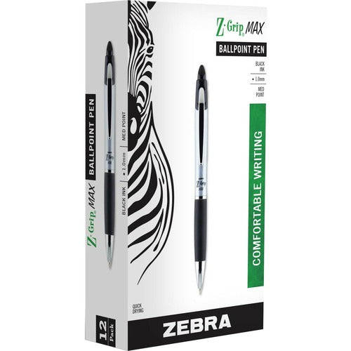 Zebra ZEB22410 Z-grip Max Retractable Ballpoint Pens