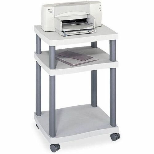 Safco SAF1860GR 1860Gr Printer Stand - 100 Lb Load Capacity - 2 X Shelf(Ves) - 29.3" Height X 20" Width X 17.5" Depth - Floor - Plastic - Light Gray