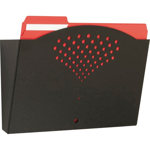 Safco SAF3170BL Steel Wall Pocket - 1 Pocket(S) - 9" Height X 12" Width X 3" Depth - Wall Mountable - Black - Steel - 1Each