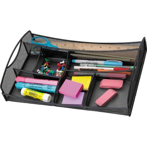 Safco SAF3262BL Mesh Drawer Organizer - 7 Compartment(S) - 2.8" Height X 13" Width X 8.8" Depth - Drawer - Black - Steel - 1Each