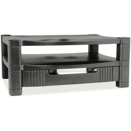 Kantek KTKMS480 2-Level Height-Adjustable Monitor Stand with Organizing Drawer