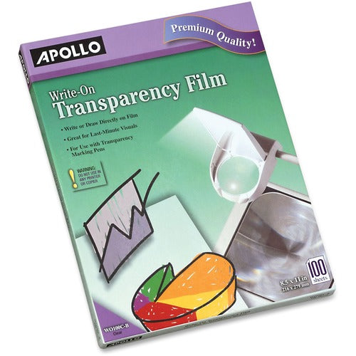 Apollo APOWO100CB Write-On Transparency Film Sheets
