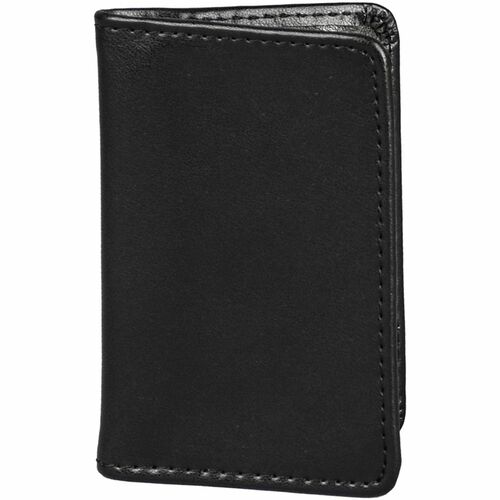 Samsill SAM81220 Carrying Case (Wallet) For Business Card - Black - Leather