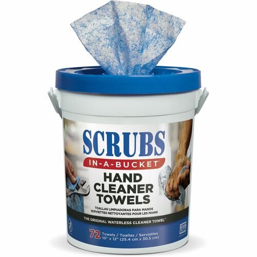 SCRUBS ITW42272 Hand Cleaner Towels - 12.25" X 10.50" - Blue - Absorbent - 72 Sheets Per Canister - 1 / Each