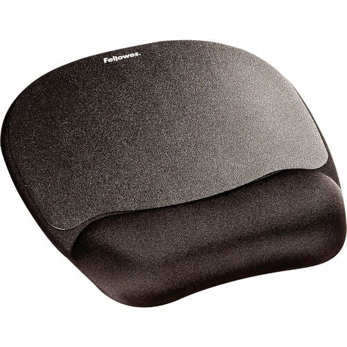 Fellowes FEL9176501 Memory Foam Mouse Pad/Wrist Rest- Black - 9.3" X 8" X 1" Dimension - Black - Memory Foam, Jersey - Wear Resistant, Tear Resistant