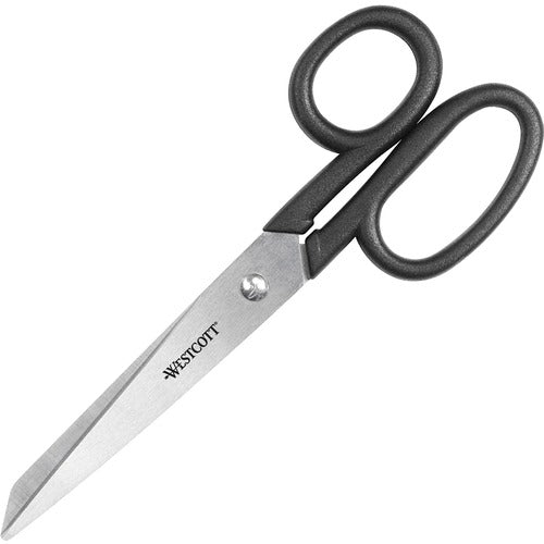 Westcott ACM19017 Westcott All-Purpose Lightweight Straight Scissor - 3.31" Cutting Length - 7" Overall Length - Straight - Stainless Steel, Plastic - Black