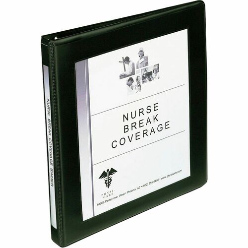 Avery® AVE68050 D-Ring Frame View Binder - 1/2" Binder Capacity - Letter - 8 1/2" X 11" Sheet Size - 120 Sheet Capacity - D-Ring Fastener - 2 Internal Pocket(S) - Vinyl - Black - Recycled - 1 Each