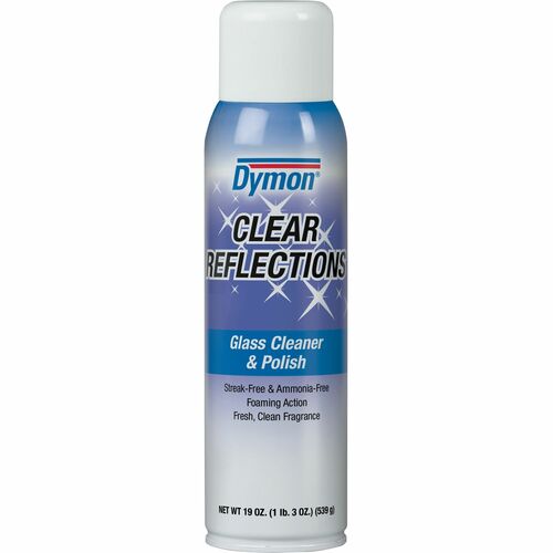 Dymon ITW38520 Clear Reflections Glass Cleaner - Aerosol - 0.16 Gal (20 Fl Oz) - 1 Each - Silver, Blue