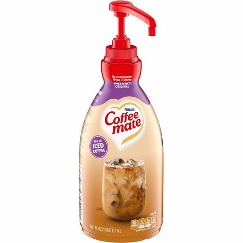 Coffee mate NES13799 Sweetened Original Liquid Concentrate Coffee Creamer - Pump Bottle
