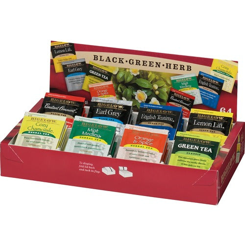 Bigelow BTC10568 Assorted Flavor Herbal Tea, Black Tea, Green Tea Bag