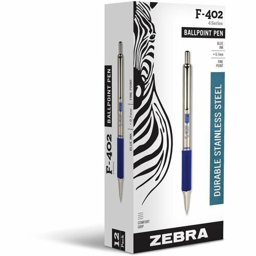 Zebra ZEB29220 STEEL 4 Series F-402 Retractable Ballpoint Pen