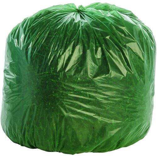 Stout STOG3340E11 Controlled Life-Cycle Plastics Trash Bags - 33 Gal - 33" Width X 40" Length X 1.10 Mil (28 Micron) Thickness - Green - 40/Carton - Office Waste