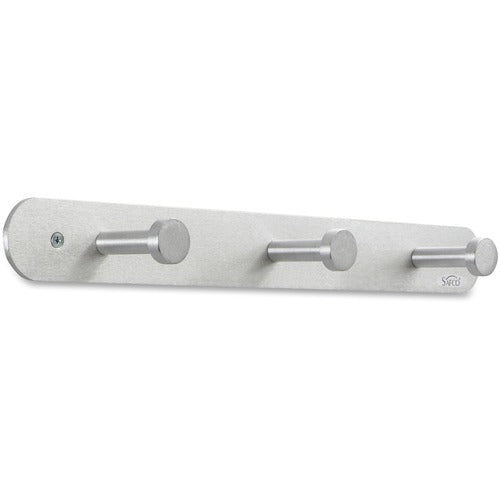Safco SAF4201 Nail Head Coat Hook - 3 Hooks - 30 Lb (13.61 Kg) Capacity - 1" Size - For Garment - Aluminum - Silver - 1 Each