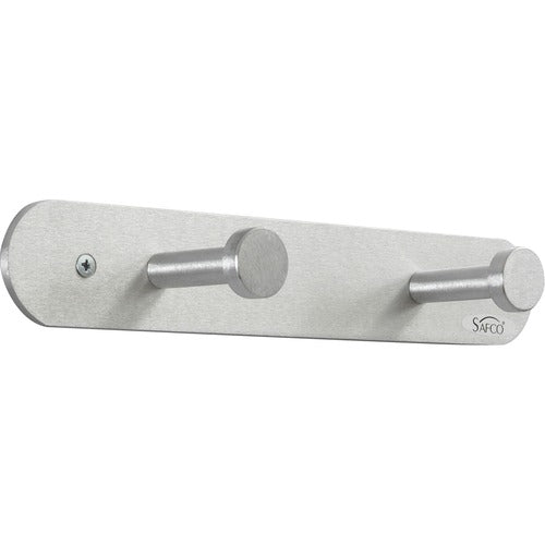 Safco SAF4200 Nail Head Coat Hook Panel - 2 Hooks - 20 Lb (9.07 Kg) Capacity - 1" Size - For Garment - Aluminum - Silver - 1 Each