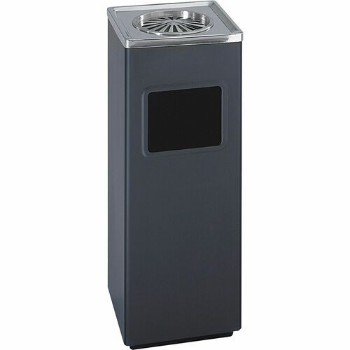 Safco SAF9696BL Sandless Square Ash Urn/Trash Receptacle