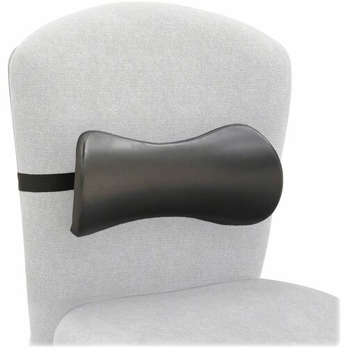 Safco SAF7154BL Lumbar Support Memory Foam Backrest - Washable - Strap Mount - 14.5" X 4" X 11" - Black