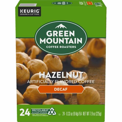 Green Mountain Coffee GMT7792 K-Cup, Pod Hazelnut Decaf Coffee, Keurig Single-Serve K-Cup pods, Light Roast, 24 Count