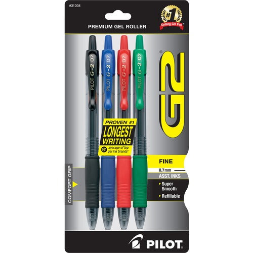Pilot PIL31034 G2 Retractable Gel Ink Rollerball Pens