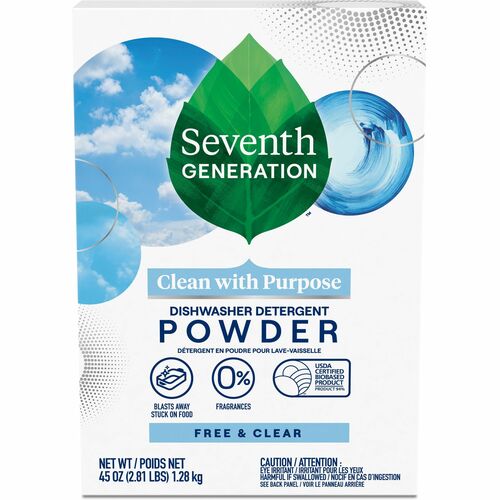 Seventh Generation SEV22150 Natural Dishwasher Powder - Powder - 45 Oz (2.81 Lb) - 1 Each - Clear