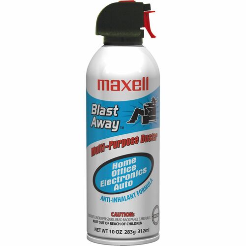 Maxell MAX190025 Blast Away Canned Air (Single Can) - For Multipurpose - 10 Fl Oz - Non-Flammable - 1 Each - Blue, White