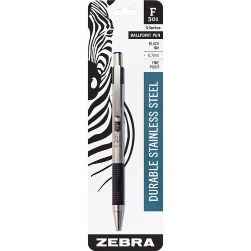 Zebra ZEB27111 STEEL 3 Series F-301 Retractable Ballpoint Pen