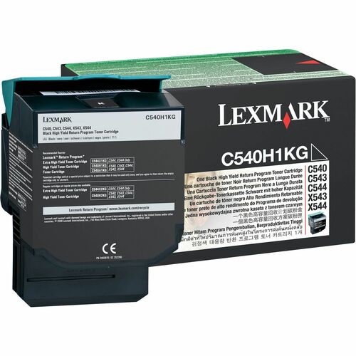 Lexmark LEXC540H1KG Return High Capacity Black Toner Cartridge - Laser - 2500 Page - 1 Each