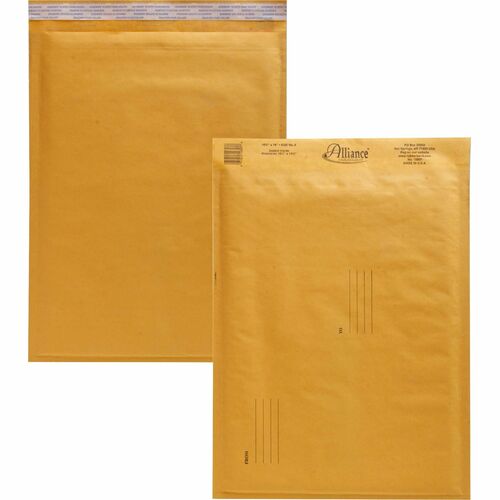 Alliance Rubber ALL10807 Kraft Bubble Mailer - Bubble - #5 - 10.50" Width X 16" Length - Peel & Seal - Paper - 25 / Carton - Kraft