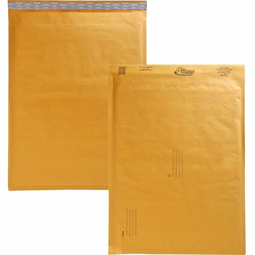 Alliance Rubber ALL10809 Kraft Bubble Mailer - Bubble - #7 - 14.25" Width X 20" Length - Peel & Seal - Paper - 25 / Carton - Kraft
