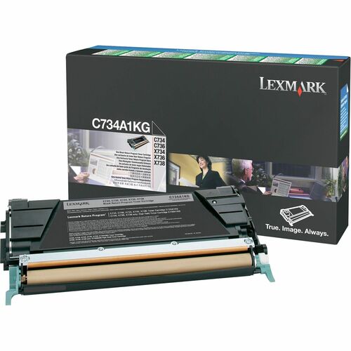 Lexmark LEXC734A1KG Black Return Program Toner Cartridge - Laser - 8000 Page - 1 Each