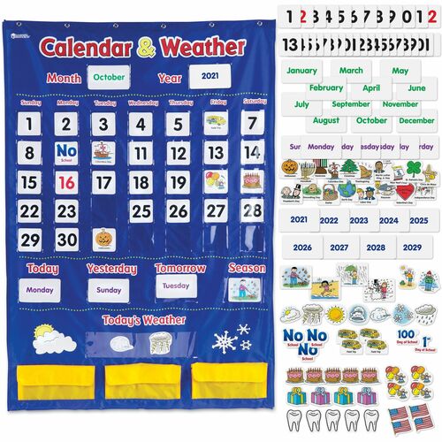 Learning Resources LRNLER2418 Calendar/Weather Pocket Chart